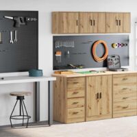 vidaXL Garage Cabinets 2 pcs Artisan Oak Engineered Wood