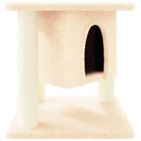 vidaXL Cat Tree with Sisal Scratching Posts Cream 37 cm
