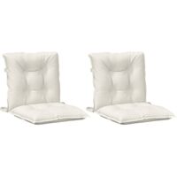 Coussins de chaise à dossier bas lot de 2 crème mélangé tissu vidaXL
