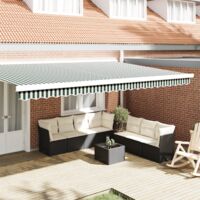 vidaXL Awning Valance Replacement Green and White 5 m Polyester