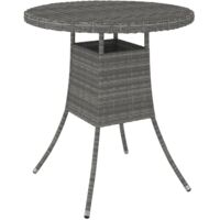 vidaXL Garden Table Grey 70x70x73 cm Poly Rattan