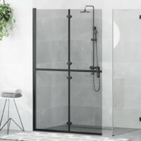 vidaXL Walk-In Shower Wall Folding Black 120 x 6.5 x 190 cm
