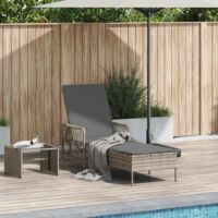 vidaXL Sun Lounger Light Grey and Dark Grey 200 x 55 x 92 cm