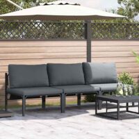 vidaXL Outdoor Furniture 3 Piece Anthracite 80 x 80 x 71 cm Steel