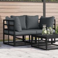 vidaXL Outdoor Furniture 2 Piece Black and Anthracite Metal