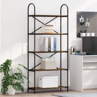 vidaXL Étagère Chêne fumé 80 x 30 x 183 cm Bois d'ingénierie