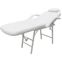 vidaXL Facial Bed Adjustable White Artificial Leather (110041)