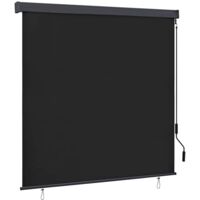 Vidaxl – Volet roulant manuel anthracite 180 x 250 cm – Tissu polyester respirant avec revêtement PA – Mécanisme à manivelle – Protection UV