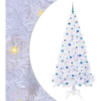 vidaXL Artificial Christmas Tree with Stand White 210 cm PVC and Steel