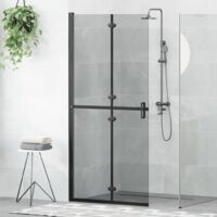 vidaXL Walk-In Shower Wall Folding Black 90 x 6.5 x 190 cm