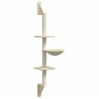 vidaXL Wall-mounted Cat Tree with Scratching Post Cream 142,5 cm