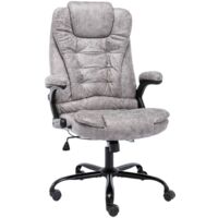 vidaXL Office Chair Light Grey Faux Suede Leather
