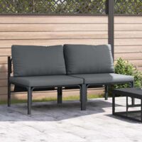 vidaXL Outdoor Furniture 2 Piece Anthracite 80 x 80 x 71 cm Steel