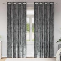 vidaXL Velvet Curtains with Curtains 2 pcs Grey 245 x 140 cm Velvet