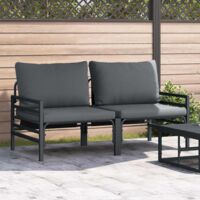 vidaXL Outdoor Furniture 2 Piece Anthracite 80 x 80 x 71 cm Steel