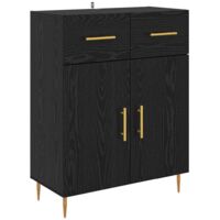 vidaXL Sideboard Black Oak 69.5 x 34 x 90 cm Engineered Wood