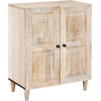 vidaXL Buffet Blanc 60 x 33 x 75 cm bois de manguier massif