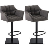 2er Set Barhocker Damaso Stoff schwarz