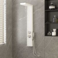 Vidaxl – Colonne de douche hydromassante en aluminium – 4 fonctions : pluie, cascade, jets de massage, pomme de douche à main – Design carré moderne