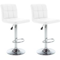 vidaXL Bar Stools 2 pcs White Faux Leather