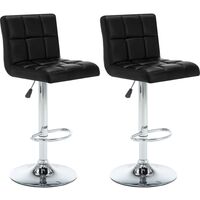 vidaXL Bar Stools 2 pcs Black Faux Leather