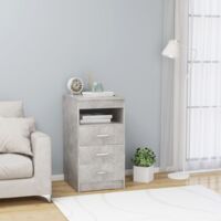 vidaXL Drawer Cabinet Concrete Grey 40x50x76 cm Engineered Wood