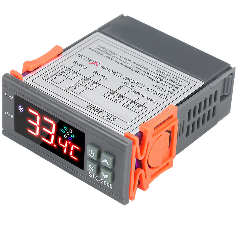 110-220V10A FTVOGUE STC-3000 Thermostat Contrôleur de Température Tactile Numérique 110V-220V avec Capteur Refroidissement de Chauffage 