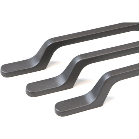 Emuca Lot de 5 poignées pour meubles Osaka, L192mm, entraxe 128mm, Aluminium, Gris foncé