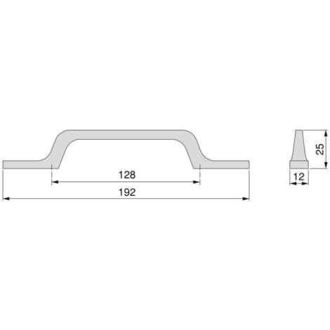 Emuca Lot de 5 poignées pour meubles Osaka, L192mm, entraxe 128mm, Aluminium, Gris foncé