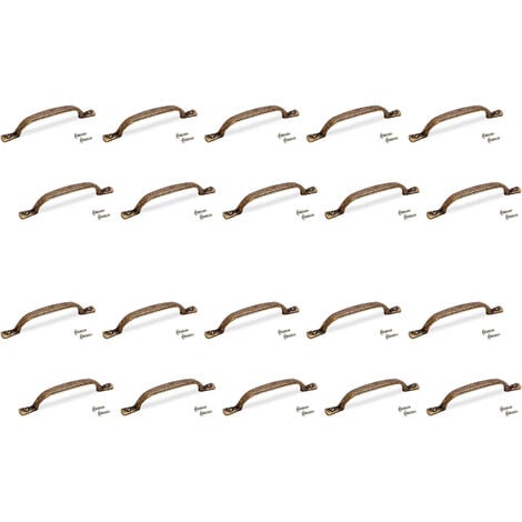 Emuca Lot de 20 poignées pour meubles Nairobi, L139mm, entraxe 96mm, Zamak, Bronze