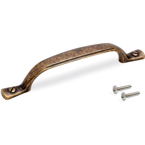 Emuca Lot de 20 poignées pour meubles Nairobi, L139mm, entraxe 96mm, Zamak, Bronze