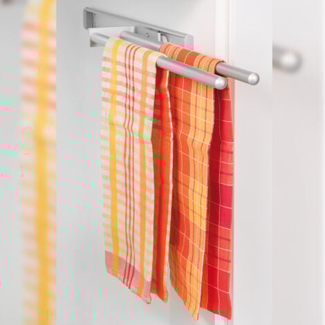 Emuca Porte-serviettes extensible, 2 branches, Aluminium, Anodisé mat
