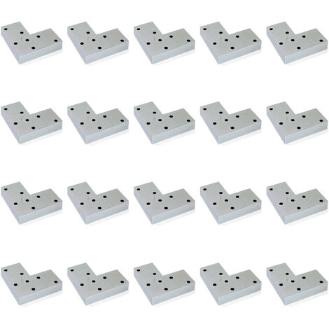 Emuca Lot de 20 pieds pour meuble Alumix 8, hauteur 12mm, Plastique, Peint en aluminium