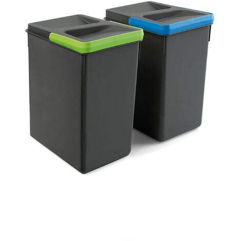 2 paquets de poubelle de cuisine suspendue compost bac portable, 10l + 6l  mural pliable petite