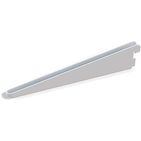 Emuca Lot de 20 supports d'étagères en bois Jagmet, pas de profil 32mm, longueur 270mm, Acier, Blanc