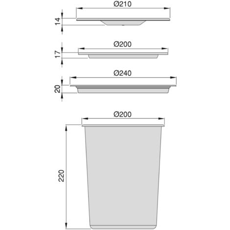 Emuca Bac à déchets encastrable pour plan de travail Recycle, 1 bac amovible 5 litres, Acier inoxydable et Plastique