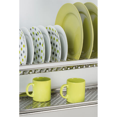 Emuca Egouttoir porte-assiettes pour meuble haut, module 800mm, Acier inoxydable