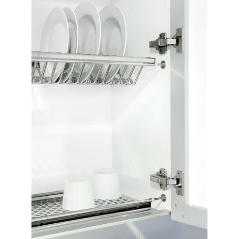 Emuca Egouttoir porte-assiettes pour meuble haut, module 800mm, Acier inoxydable
