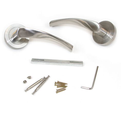 Emuca Lot de 5 poignées twist pour portes intérieures, avec rosace D.50mm, Aluminium, Nickel satiné