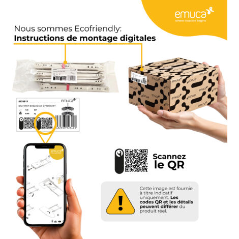 Emuca Lot de 5 poignées twist pour portes intérieures, avec rosace D.50mm, Aluminium, Nickel satiné