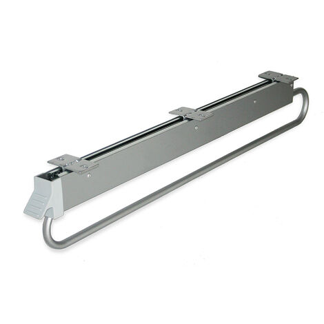 Emuca Porte-vêtements extractible pour armoire grande profondeur Self, 800, Peint en aluminium, Acier et Plastique.