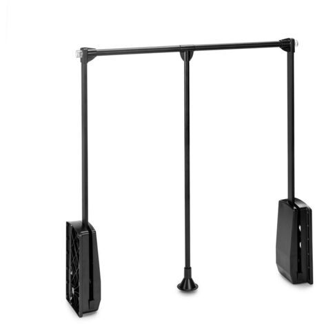 Emuca – Cintre pliant pour penderie Hang – Largeur réglable 830-1150mm – Acier et plastique – Finition noire élégante