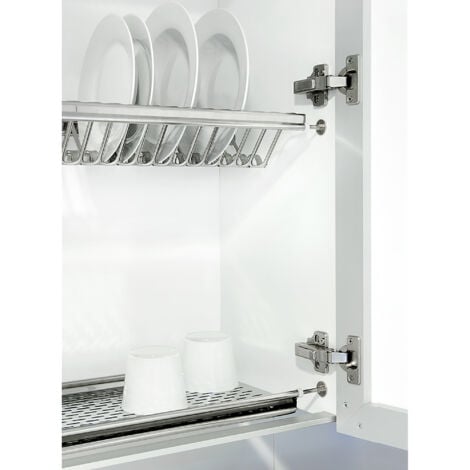 Emuca Egouttoir porte-assiette pour meuble haut, module 1.000mm, Acier inoxydable