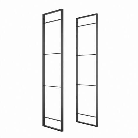 Emuca Jeu de Lader set de cadres d'étagères, hauteur 1150mm, Acier, Peint en noir