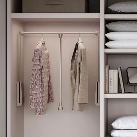 Porte-vêtements Extractible de Garde-Robe, Porte-Cintres Coulissant,MultifonctionnelTirez la tige de placard extensible ,Cintre extensible de placard