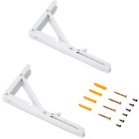Emuca 7019012 Jeu de Supports de pliage, longueur 303mm, Acier, Peint en blanc