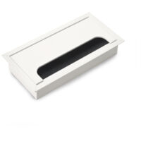 Passe-câbles de table Emuca Quadrum, rectangulaire, 159x80mm, à encastrer, Aluminium, Peint en blanc