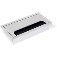 Emuca – Passe-câble rectangulaire à encastrer 159x80mm – Aluminium anodisé mat – Couvercle rabattable pour câbles de toutes dimensions