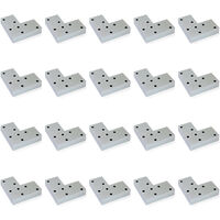 Emuca Lot de 20 pieds pour meuble Alumix 8, hauteur 12mm, Plastique, Peint en aluminium