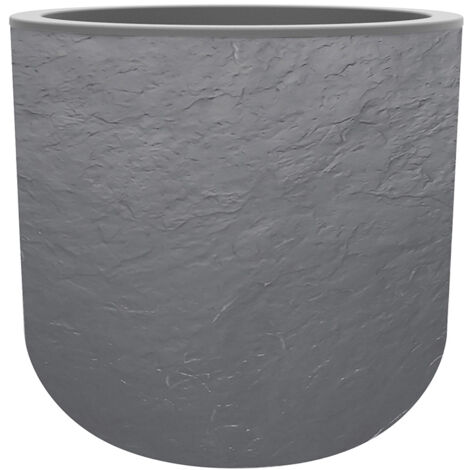 EDA – Pot à réserve d'eau rond 67L – Plastique gris anthracite – Dimensions 48,5x48,5x46,2cm – Pour arrosage optimal - UP 67 L